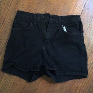 Skinny black high waisted shorts